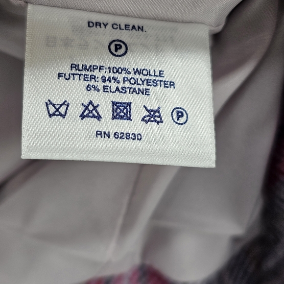 Lands' End Plaid Purple Green Wool Blend Academia Blazer Womens Size 12 - Picture 7 of 7